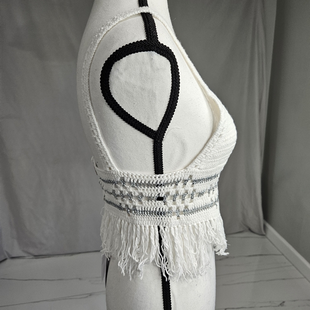 NWT✨️Misa Fringe Crochet Top Size Medium - Picture 11 of 14